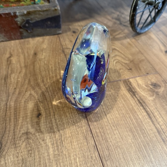 Art Glass‎ Fish Aquarium Paperweight Clamshell Double Sided 6" Tall - Picture 3 of 8